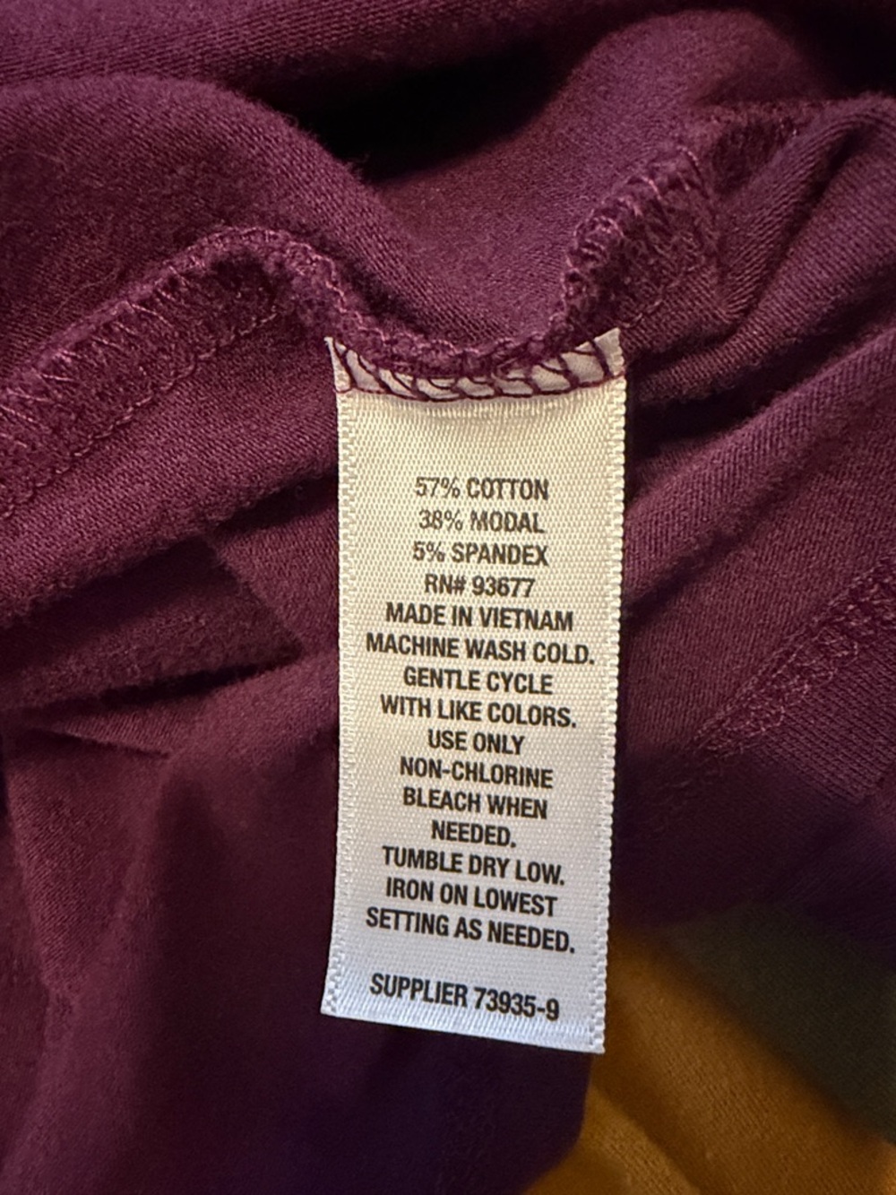 a.n.a Long Sleeve Crewneck Top in Plum - Picture 3 of 4